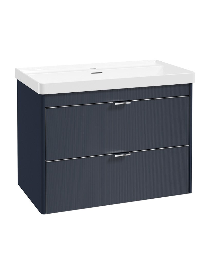 LUMIERE Wall Hung 80cm Two Drawer Vanity Unit-Reed Basin