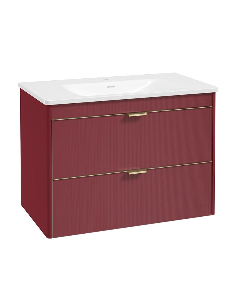 LUMIERE Wall Hung 80cm Two Drawer Vanity