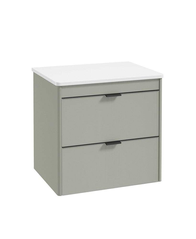 LUMIERE Wall Hung 60cm Two Drawer Countertop Vanity Basin