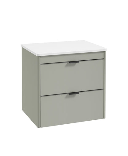 LUMIERE Wall Hung 60cm Two Drawer Countertop Vanity Basin