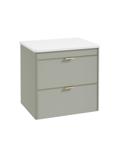 LUMIERE Wall Hung 60cm Two Drawer Countertop Vanity Basin