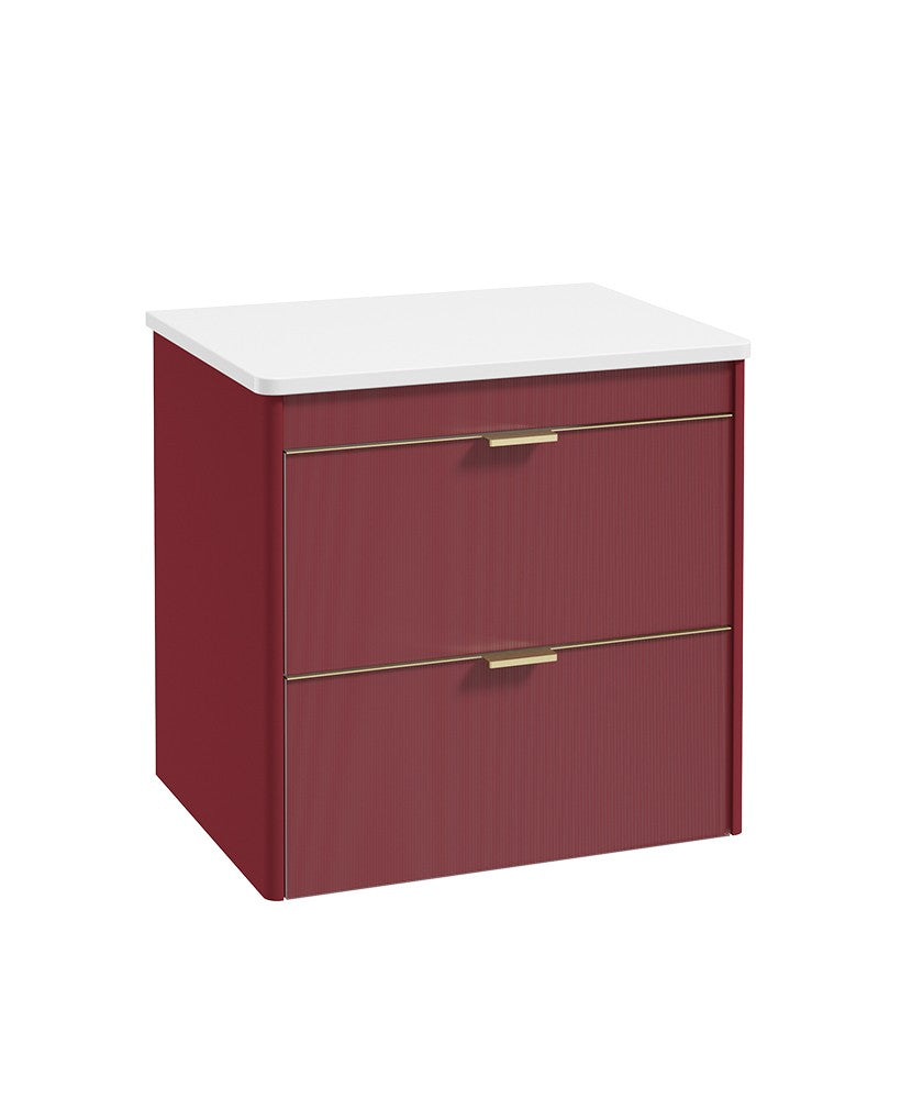 LUMIERE Wall Hung 60cm Two Drawer Countertop Vanity Basin