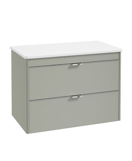 LUMIERE Wall Hung 80cm Two Drawer Countertop Vanity