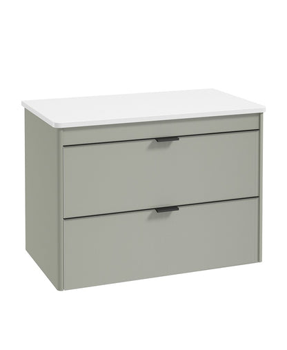 LUMIERE Wall Hung 80cm Two Drawer Countertop Vanity