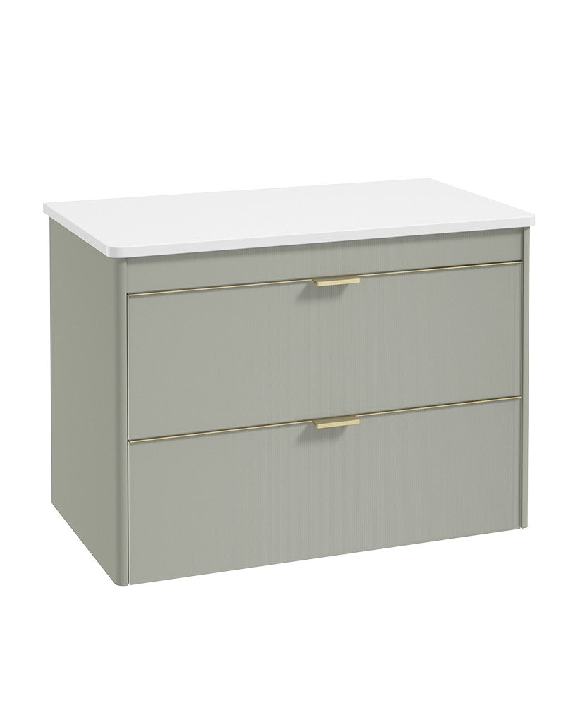LUMIERE Wall Hung 80cm Two Drawer Countertop Vanity