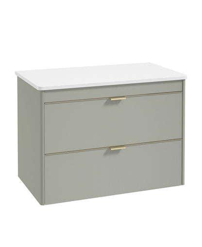 LUMIERE Wall Hung 80cm Two Drawer Countertop Vanity