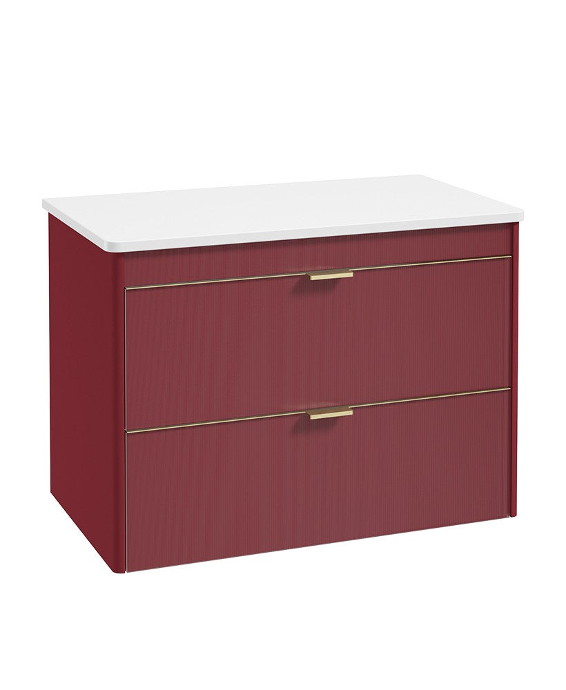 LUMIERE Wall Hung 80cm Two Drawer Countertop Vanity