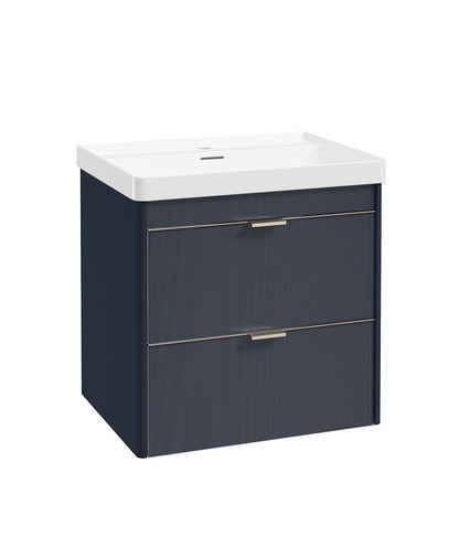 LUMIERE Wall Hung 60cm Two Drawer Vanity Unit-Reed Basin
