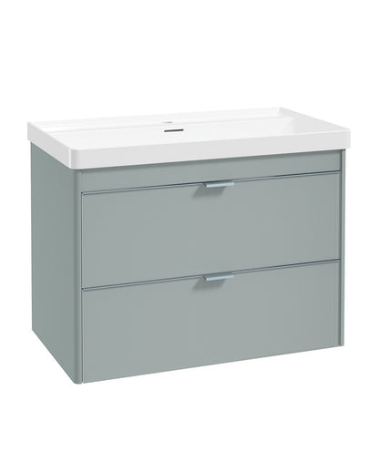 LUMIERE Wall Hung 80cm Two Drawer Vanity Unit-Reed Basin
