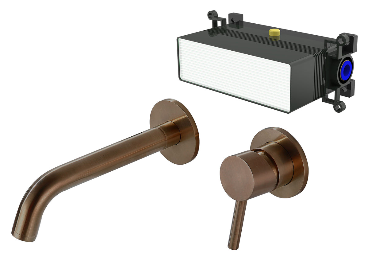 Giro Brushed Bronze Wall Mounted Basin Mixer
