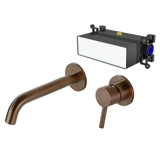 Giro Brushed Bronze Wall Mounted Basin Mixer