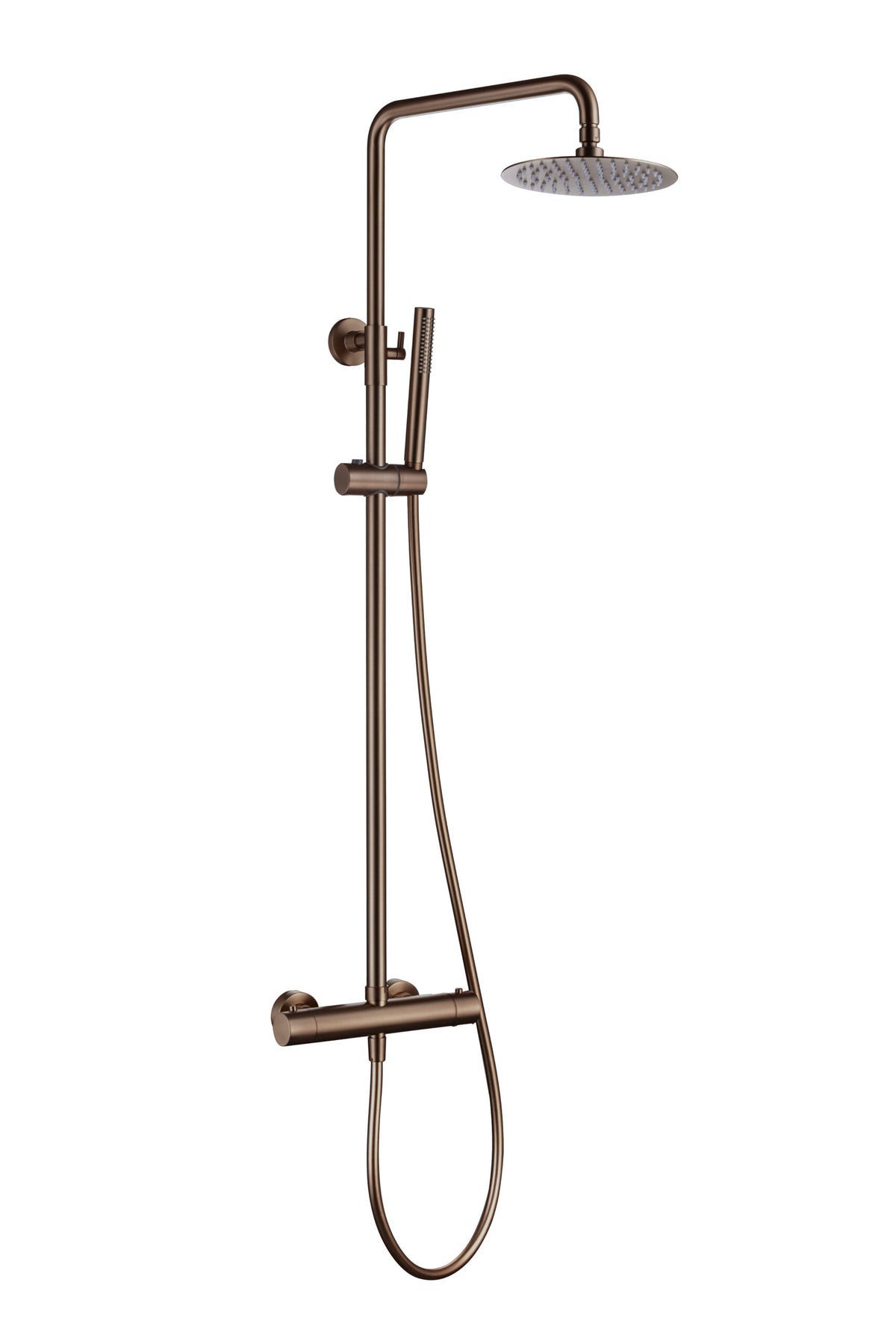 Round Brushed Bronze Cool Touch Dual Function Shower