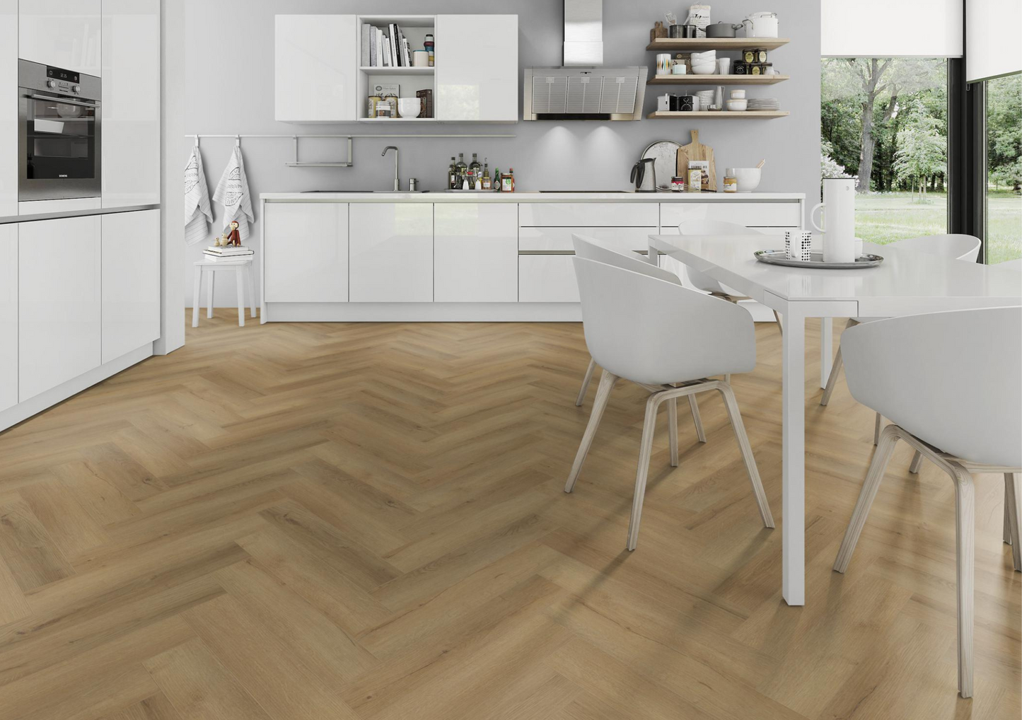 Barley Oak Herringbone LVT Dryback