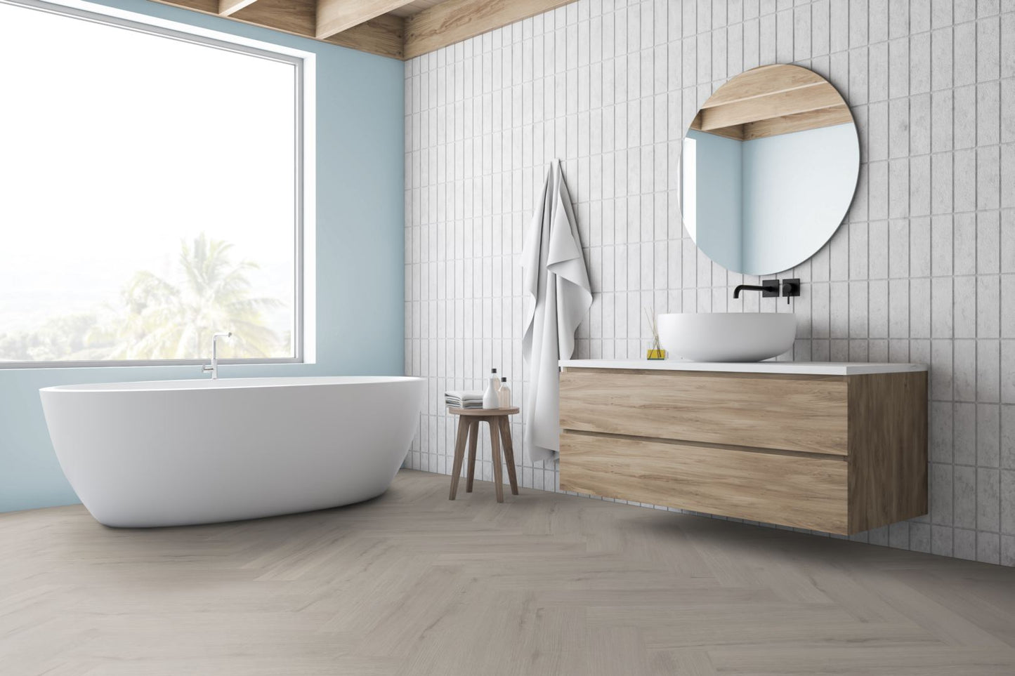 Greywood Oak Herringbone LVT Dryback