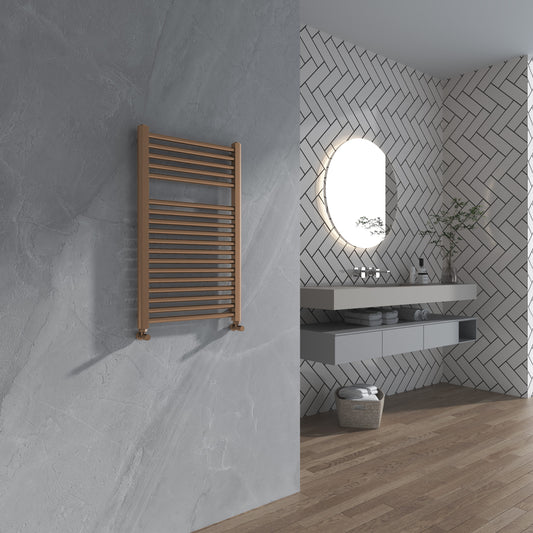 HD25 Heated Towel Rails 800 x 500mm Brushed Bronze Flat