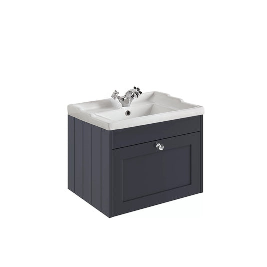 Kylemore 600mm Wall Hung Single Drawer Unit Satin Anthracite