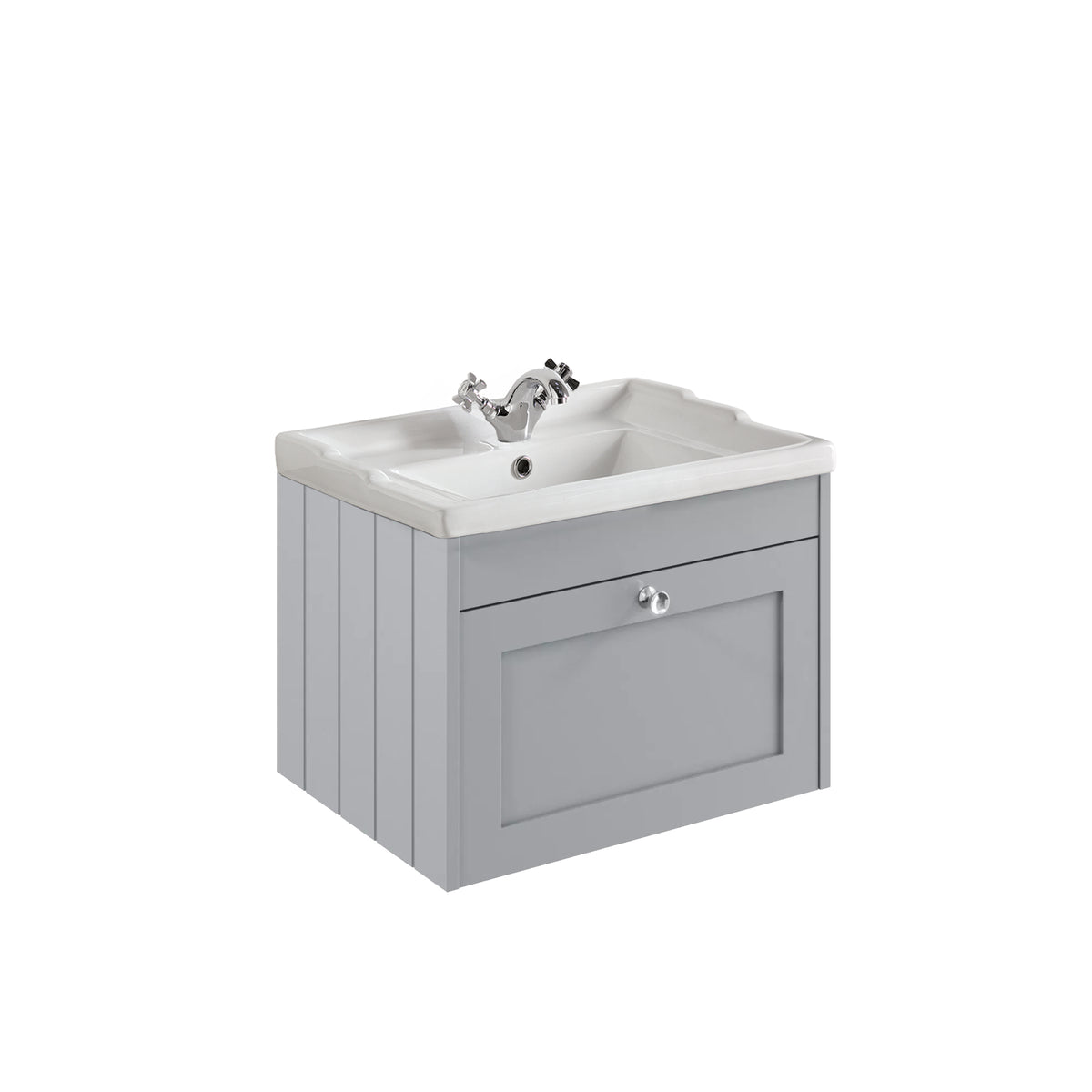 Kylemore 600mm Wall Hung Single Drawer Unit Satin Grey