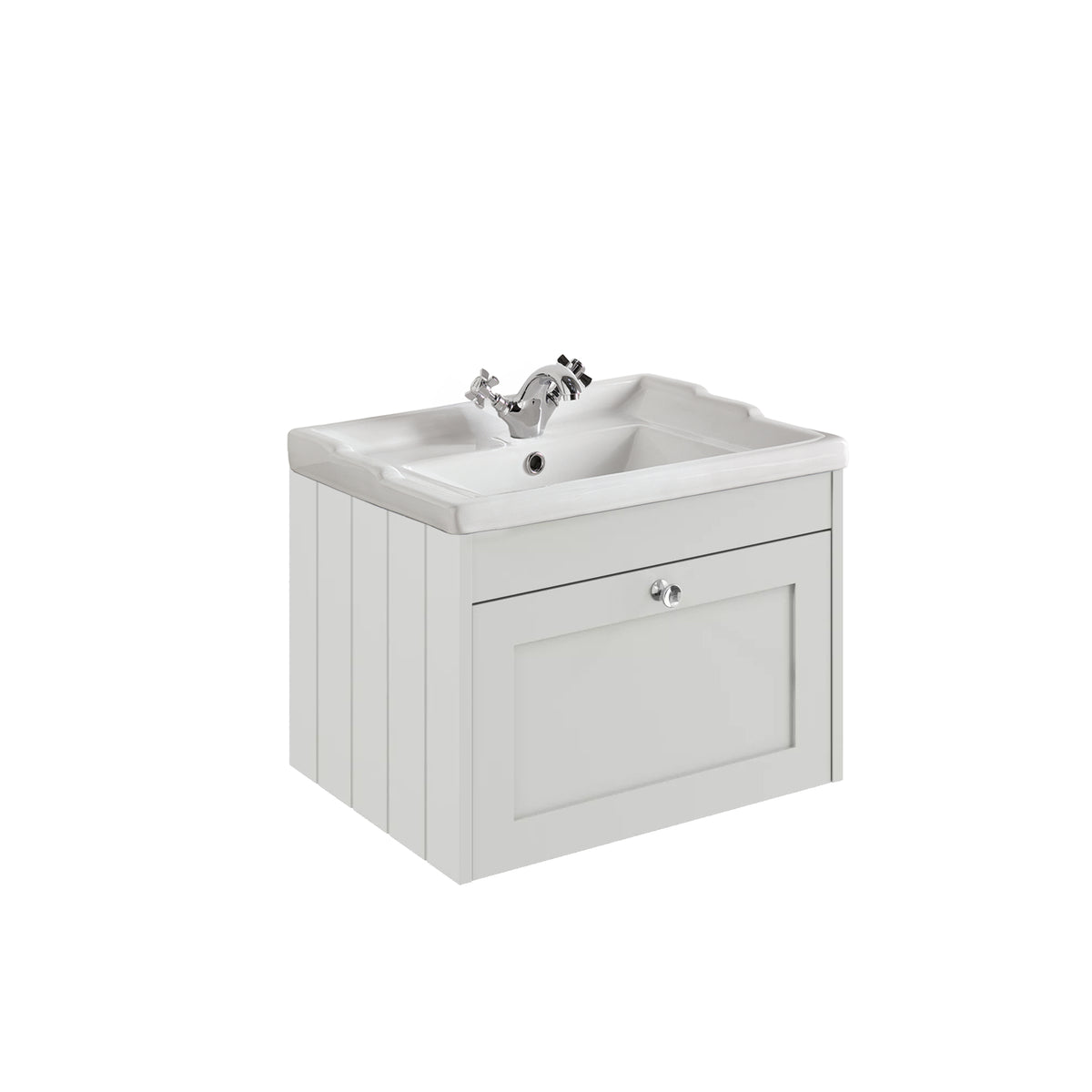 Kylemore 600mm Wall Hung Single Drawer Unit Satin White