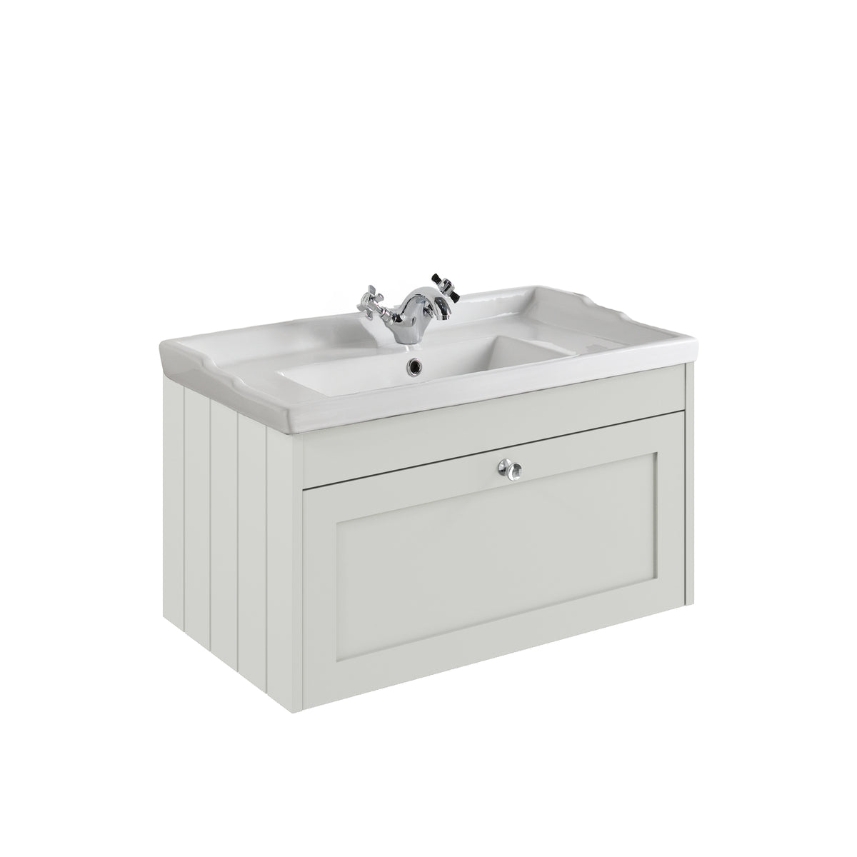 Kylemore 800mm Wall Hung Single Drawer Unit Satin White