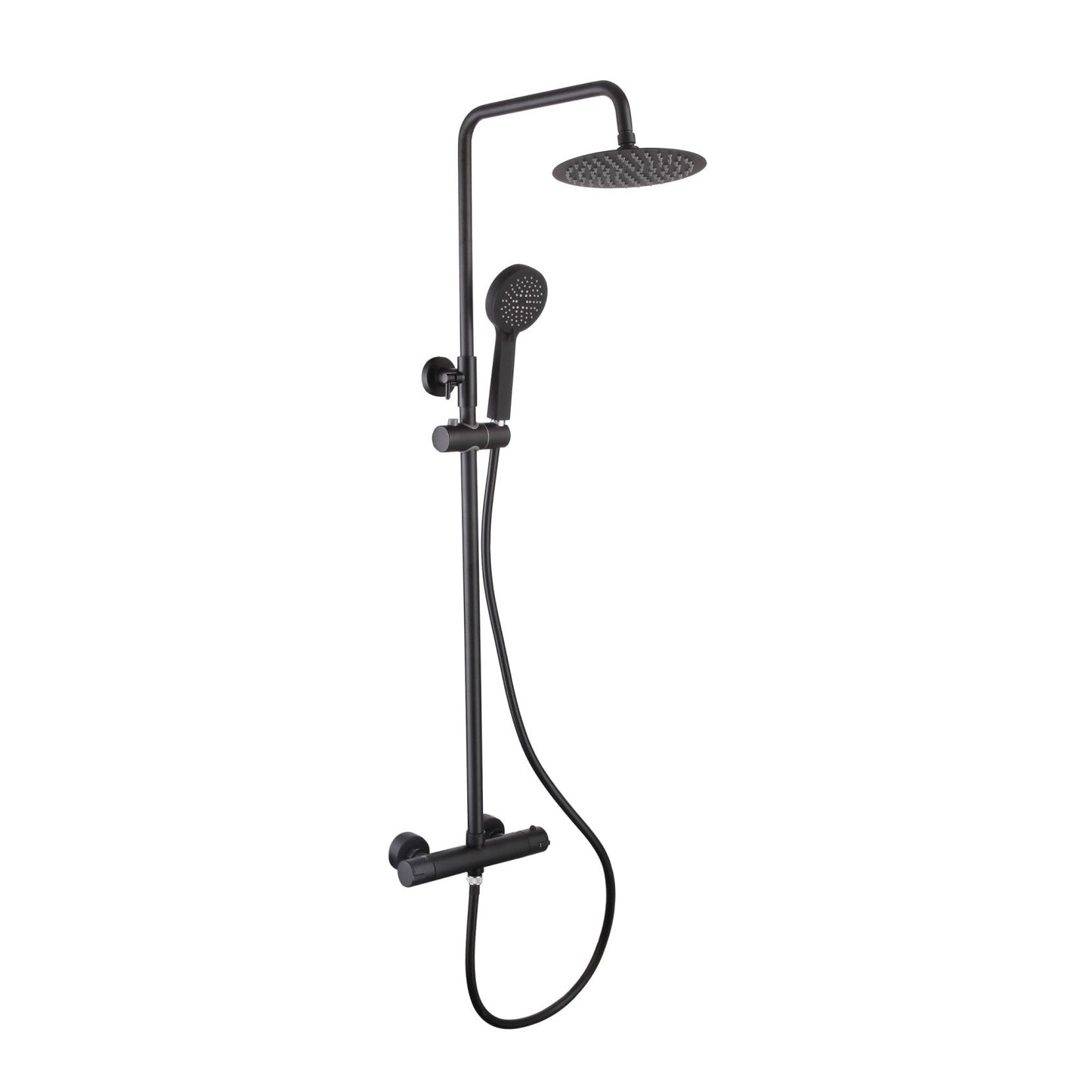 NEXA Round Black Thermostatic Dual Outlet Bar Valve & Kit