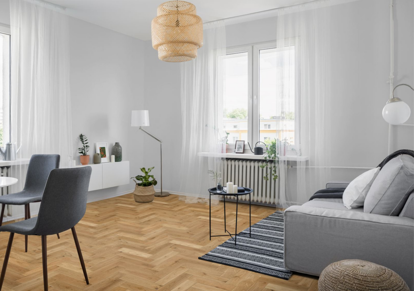 Strata Fifteen Natural Brushed Oak Herringbone 90 - Engineered