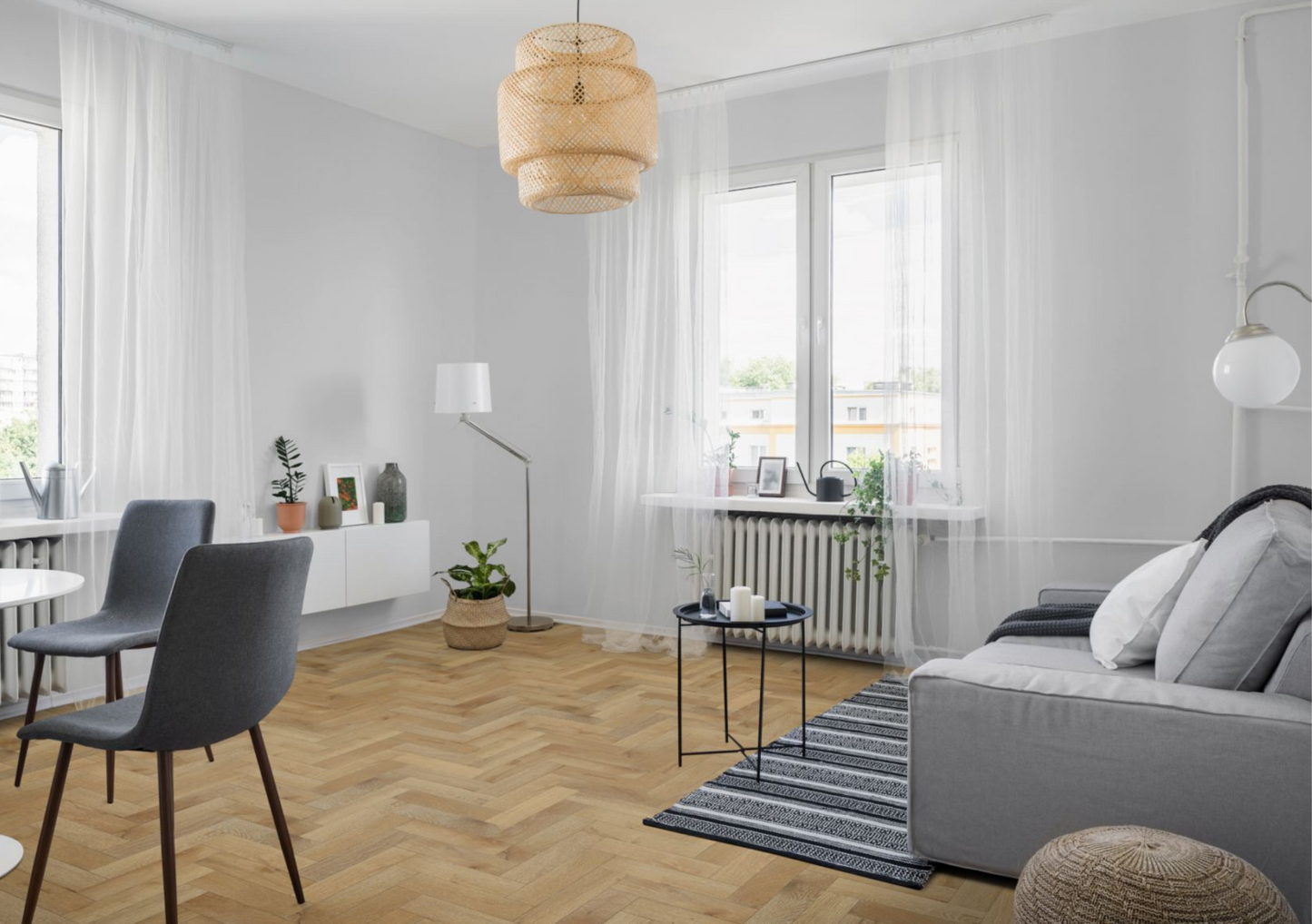Strata Fifteen Orchid White Oak Herringbone 90 - Engineered
