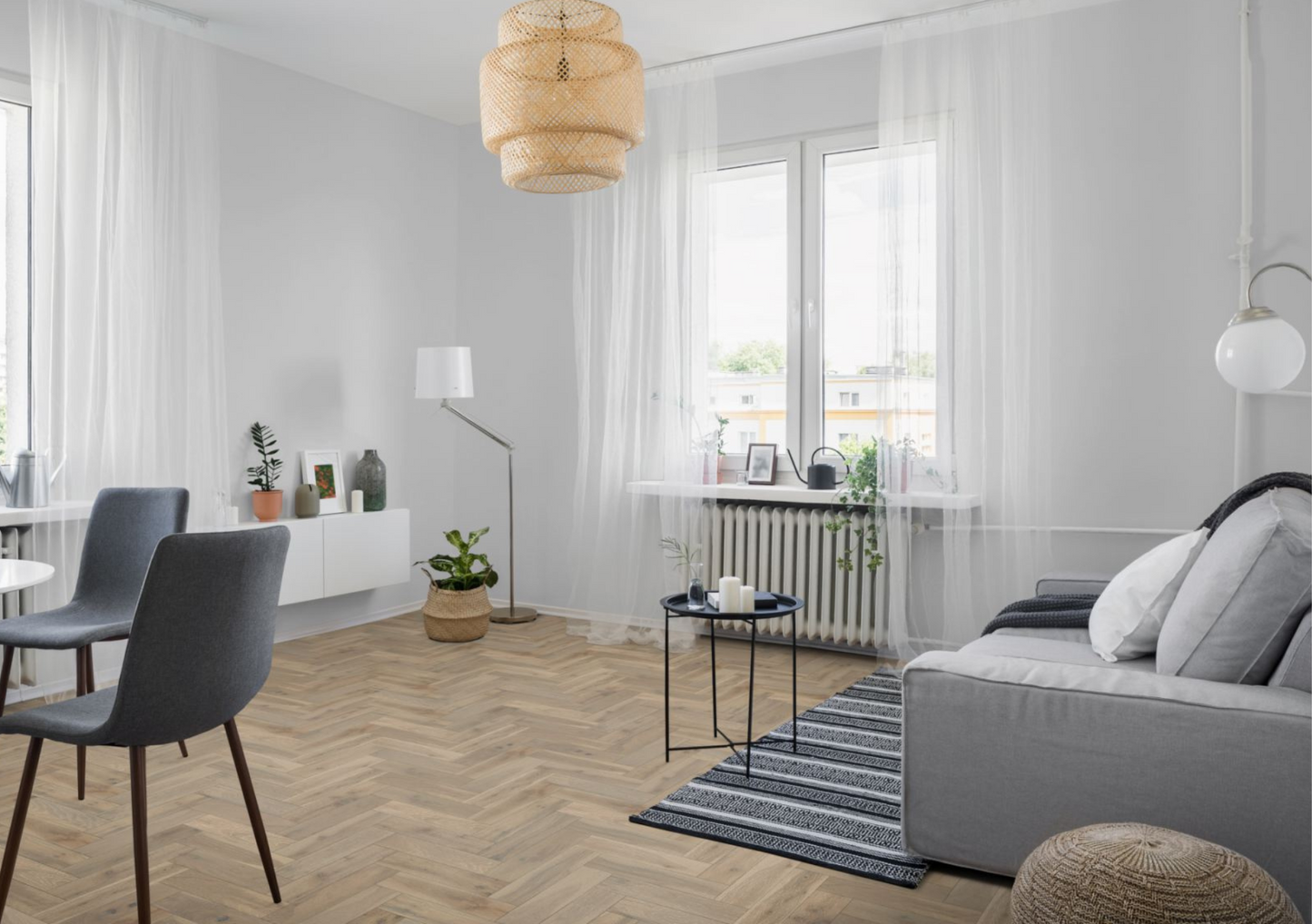 Strata Fifteen Pearl Grey Oak Herringbone 90 - Herringbone
