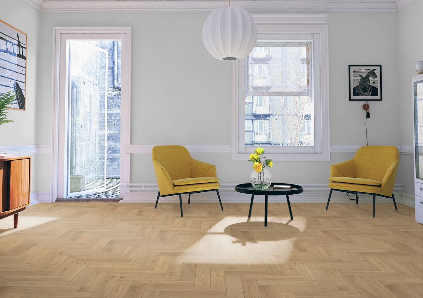 Strata Fifteen Whisper Oak Herringbone 90 - Engineered