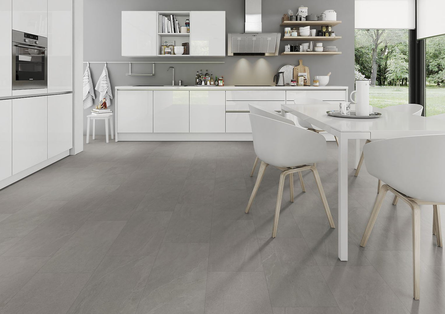 Light Grey Slate LVT Dryback