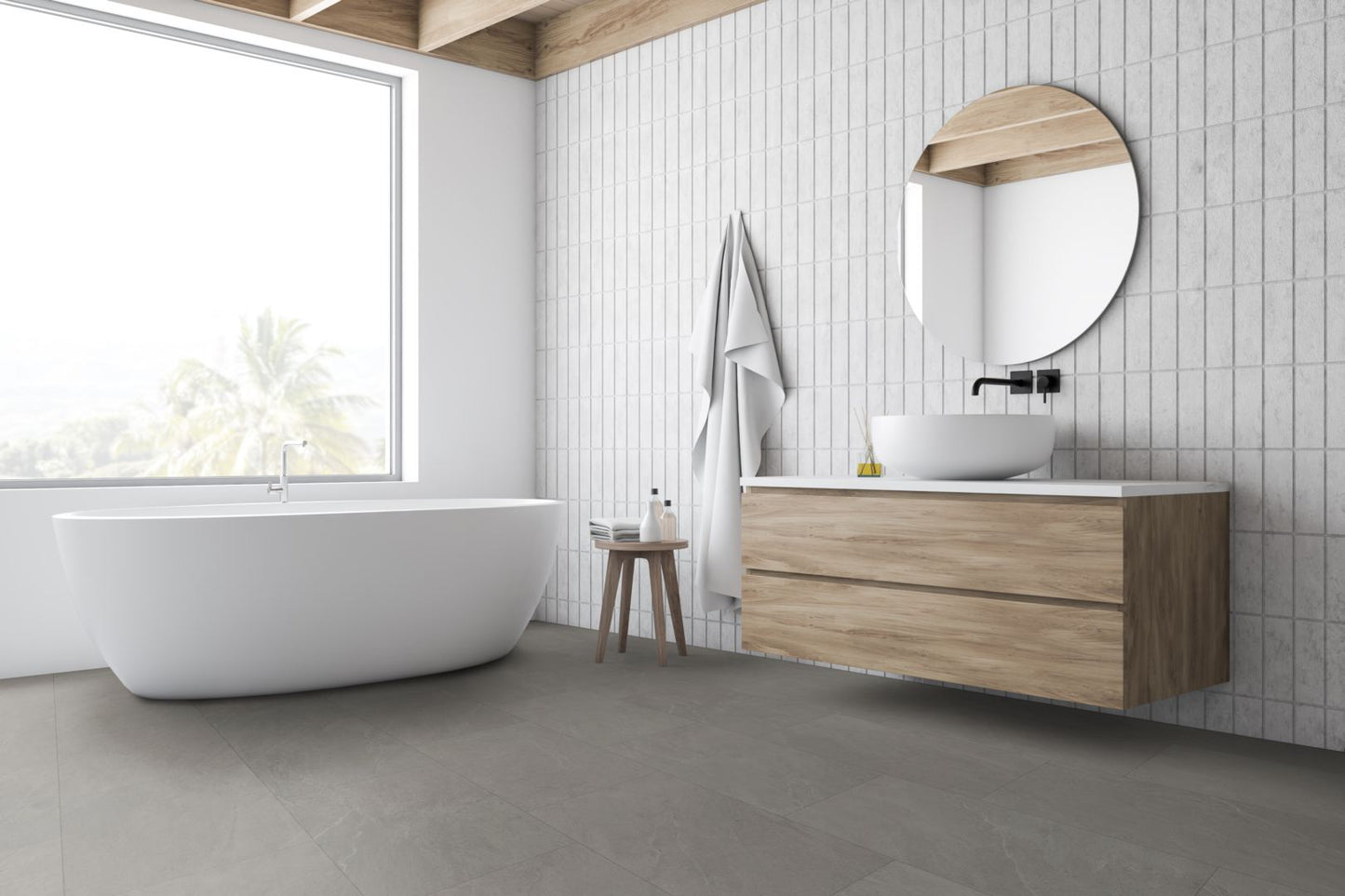 Light Grey Slate LVT Dryback