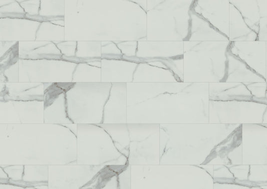 Carrara White Marble Matt LVT Dryback