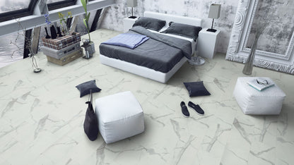 Carrara White Marble Matt LVT Dryback