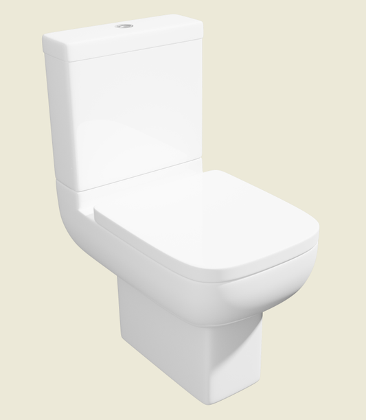 Evon Close Couple Rimless Open Back Toilet with Seat
