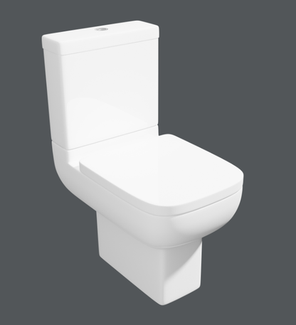 Evon Close Couple Rimless Open Back Toilet with Seat