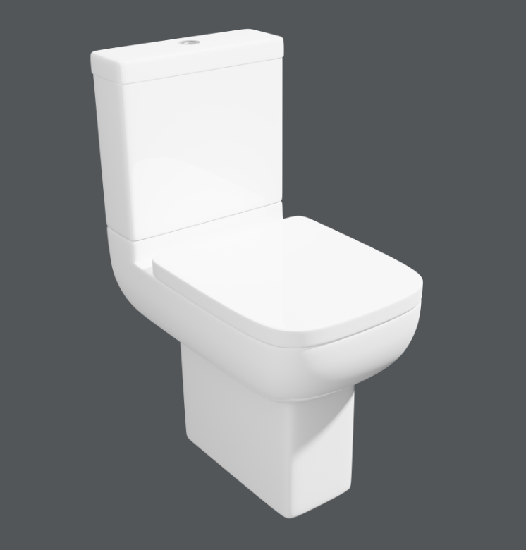 Evon Close Couple Comfort Height Open Back Rimless Toilet