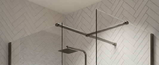 Casanuova WET ROOM T-PIECE FOR END PANEL Gunmetal Grey