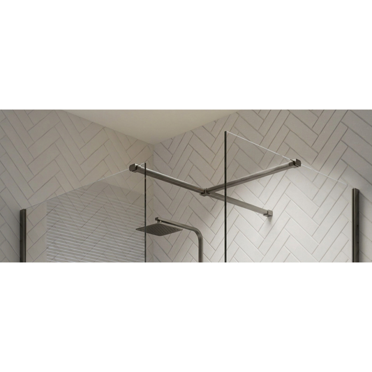 Casanuova WET ROOM T-PIECE FOR END PANEL Gunmetal Grey