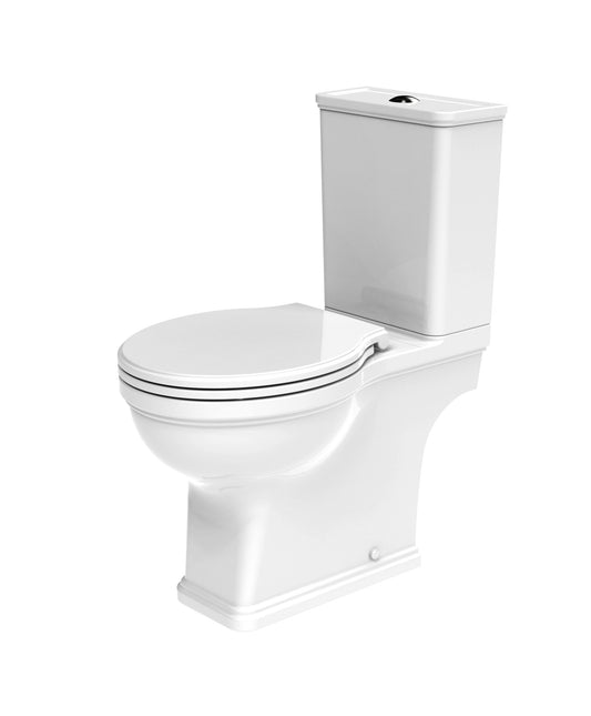 Marston Comfort Height Close Coupled Open Back Pan WC with Button Option