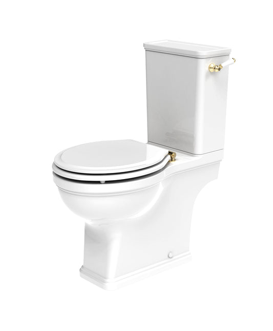 Marston Comfort Height Close Coupled Open Back Pan WC with Brass Handle Option