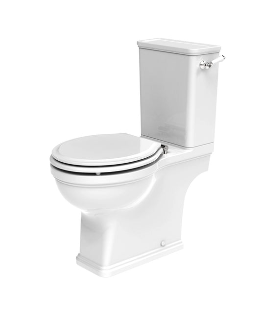 Marston Comfort Height Close Coupled Open Back Pan WC with Chrome Handle Option