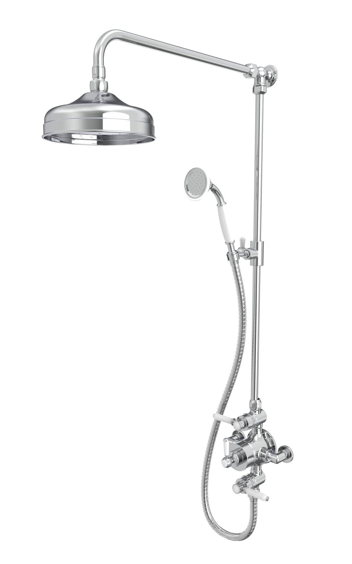 Lansdown Dual Function Shower System With Overhead Shower & Handset Chrome