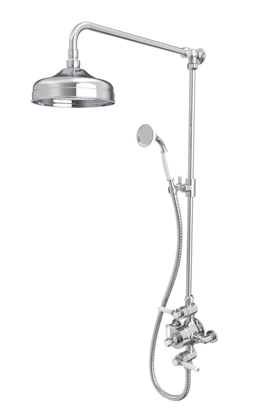 Lansdown Dual Function Shower System With Overhead Shower & Handset Chrome