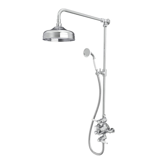 Lansdown Dual Function Shower System With Overhead Shower & Handset Chrome