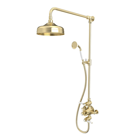 Lansdown Dual Function Shower System With Overhead Shower & Handset Brushed Brass