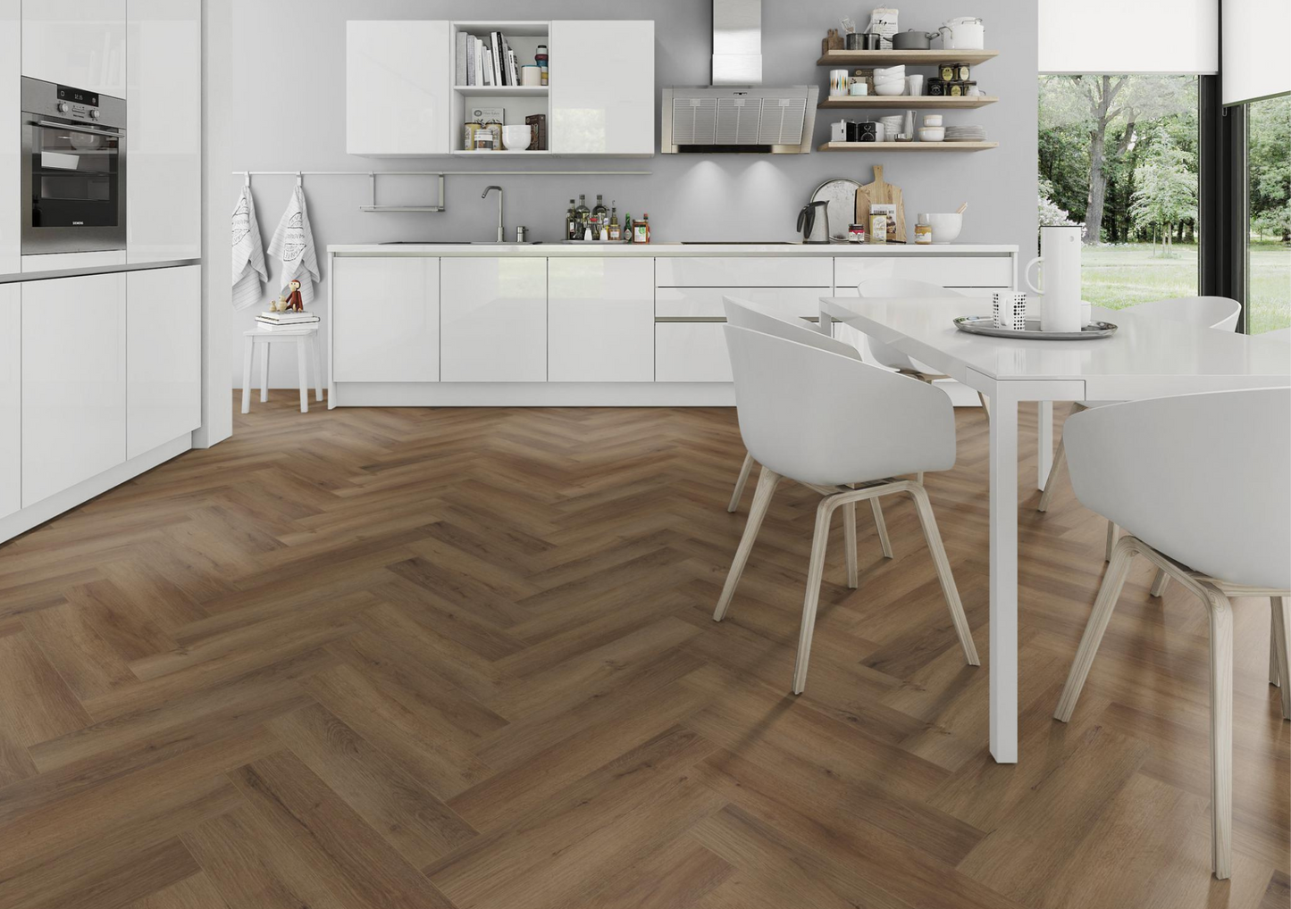 Truffle Oak Herringbone LVT Dryback