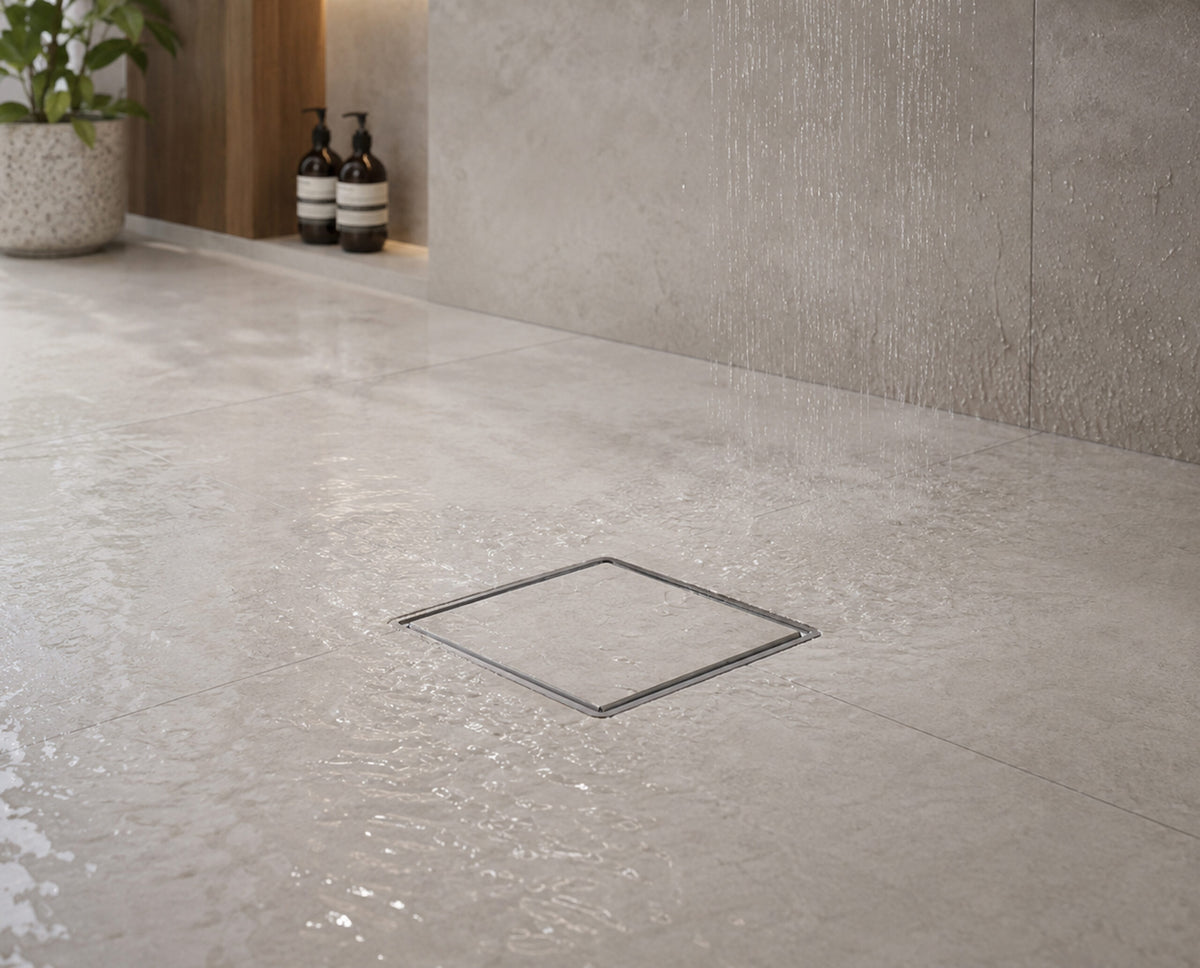 Uni 150mm Floor Drain w/tiling flange Tileable and grate