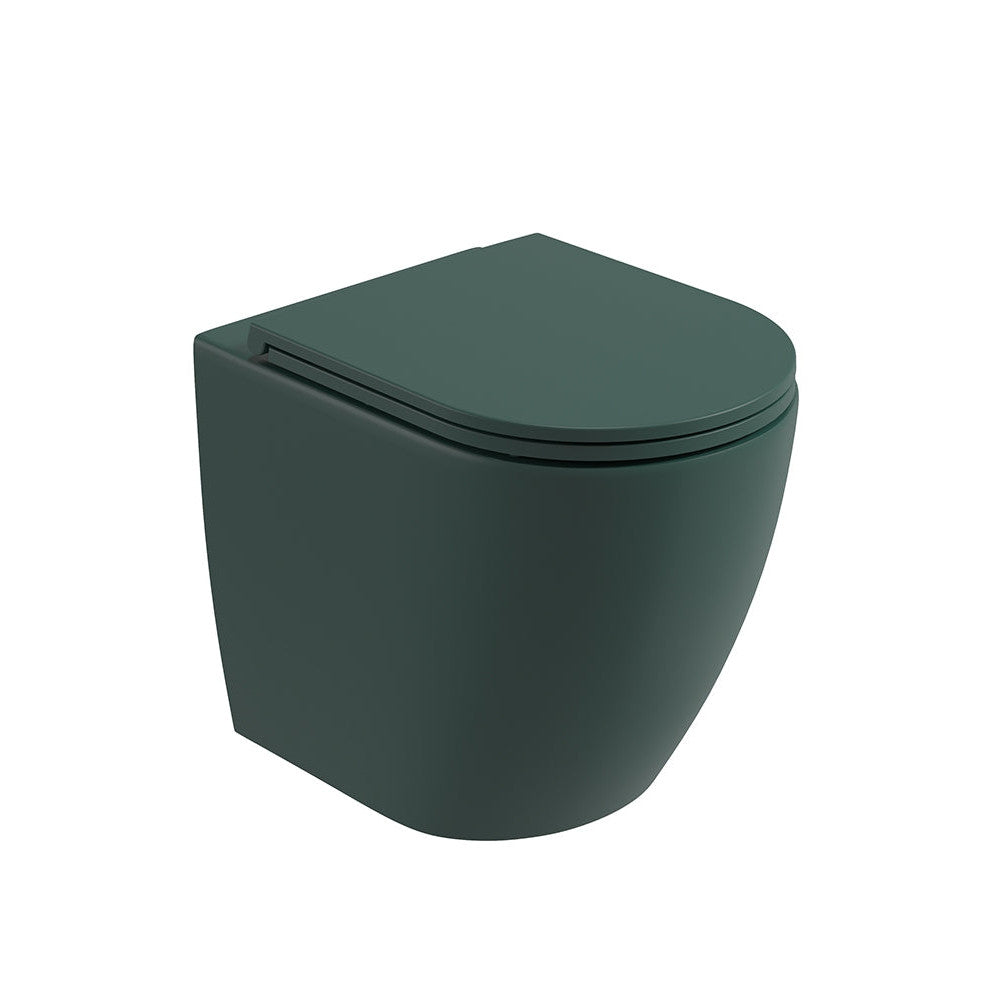 AVANTI Rimless Back To Wall WC & Soft Close Seat Forest Green