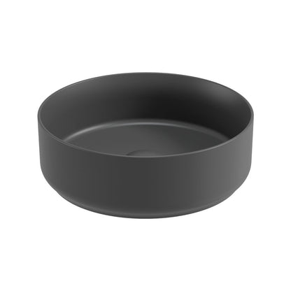 AVANTI Round 36cm Countertop Wash Basin & Satin White Ceramic Click Clack Waste