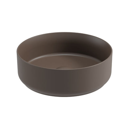 AVANTI Round Countertop Wash Basin & Satin White Ceramic Click Clack Waste