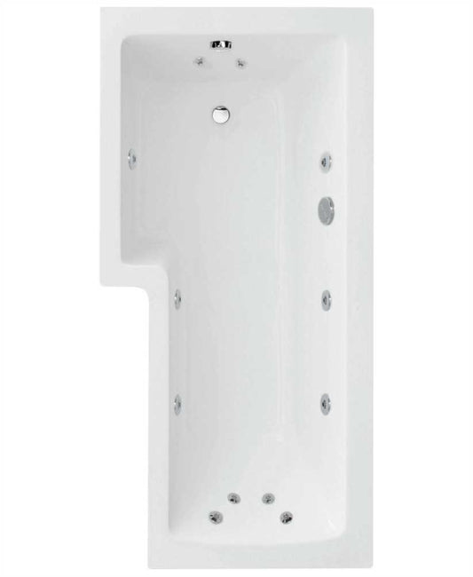 L SHAPE Single Ended Left Hand 12 Jet Whirlpool Bath & Panel